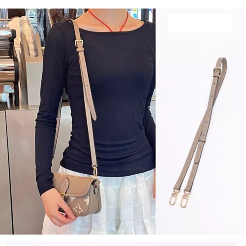 leather purse strap replacement crossbody handbag long adjustable for lv bag (grey)
