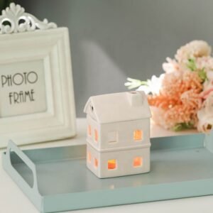 House Shape Ceramic Aromatherapy Lamp Candle Holder